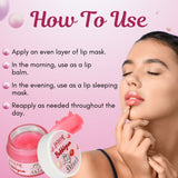 Jaquline USA Bubblegum Lip Mask, Provides Intense Hydration, Softens & Smoothens Lips, Locks Moisture, 15g