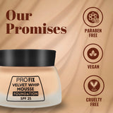 Jaquline USA PRO FIX Velvet Whip Mousse Foundation, Weightless Smooth Velvet touch, Flawless Matte Finish, Biege 02