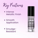 Jaquline USA Chrome Stroke Nail Polish, Intense Metallic Finish, Long Lasting, Intense Shine- Tech Purple 02