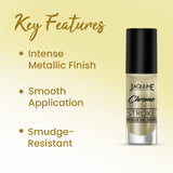 Jaquline USA Chrome Stroke Nail Polish, Intense Metallic Finish, Long Lasting, Intense Shine - Solar Gold 03