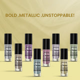 Jaquline USA Chrome Stroke Nail Polish, Intense Metallic Finish, Long Lasting, Intense Shine - Solar Gold 03