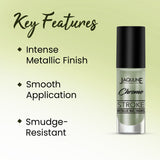 Jaquline USA Chrome Stroke Nail Polish, Intense Metallic Finish, Long Lasting, Intense Shine - Cyber Mint 04