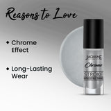 Jaquline USA Chrome Stroke Nail Polish, Intense Metallic Finish, Long Lasting, Intense Shine - Silver Pulse 05