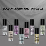 Jaquline USA Chrome Stroke Nail Polish, Intense Metallic Finish, Long Lasting, Intense Shine - Silver Pulse 05