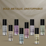 Jaquline USA Chrome Stroke Nail Polish, Intense Metallic Finish, Long Lasting, Intense Shine - Digital Sand 07