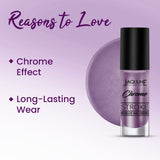 Jaquline USA Chrome Stroke Nail Polish, Intense Metallic Finish, Long Lasting, Intense Shine - Holo Lavender 08