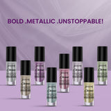 Jaquline USA Chrome Stroke Nail Polish, Intense Metallic Finish, Long Lasting, Intense Shine - Holo Lavender 08