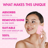 Jaquline USA Pink Oil Absorbing Sheets 100N - Instant Oil Control Blotting Paper, Gentle on Skin, Perfect for Travel Friendly