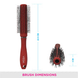 Vega Round Hair Brush (India's No.1* Hair Brush Brand) for Adding Curls, Volume & Waves In Hairs| Men and Women| All Hair Types, Color May Vary, (E11-RB)