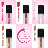 Jaquline USA Glossy Pout, Lip Gloss, Long Lasting Hydration, Moisturizes Lips, Smooth Texture, Pack of 5- 1.2ml each