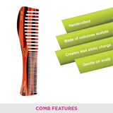 Vega Tortoise Shell Pattern Wide and Coarse Tooth Shampoo Hair Comb,Handmade, (India's No.1* Hair Comb Brand)for Men and Women, (HMC-48D)