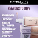 Maybelline New York Super Stay Lumi-Matte Liquid Foundation 30H Longwear yet Light-As-Air, 115, 35ml