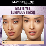 Maybelline New York Super Stay Lumi-Matte Liquid Foundation 30H Longwear yet Light-As-Air, 123, 35ml