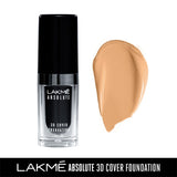 Lakme Absolute 3D Cover Foundation, Warm Sand, 15 ml