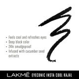 Lakme Eyeconic Insta Cool Kajal, Black, 0.35 g