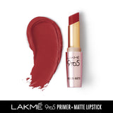 Lakme 9TO5 Primer + Matte Lip Color Cherry Chic 3.6 g