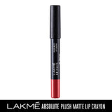 Lakme Absolute Plush Matte Lip Crayon 401 Peach Fizz, 2.8 g