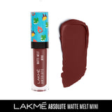 Lakmé Absolute Matte Melt Mini Liquid Lip Colour, Brown Souvenir, 2.4 ml