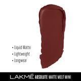 Lakmé Absolute Matte Melt Mini Liquid Lip Colour, Brown Souvenir, 2.4 ml