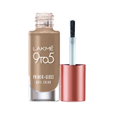 Lakme 9to5 Primer + Gloss Nail Colour, Brown Sandcastle, 6 ml