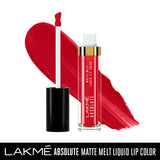 Lakmé Absolute Matte Melt Liquid Lip Color, Firestarter Red, 6 ml