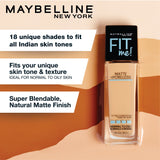 Maybelline New York Fit Me Matte + Poreless Liquid Foundation, 125 Nude Beige | Matte Foundation | Oil Control Foundation | Foundation With SPF, 30 ml