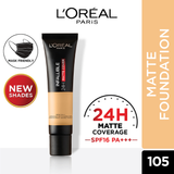 L’Oréal Paris Infallible 24H Matte Cover Liquid Foundation, 105 Fair Linen, 35 ml