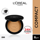 L’Oréal Paris Infallbile 24h Oil Killer High Coverage Compact Powder | Matte-Finish, Lightweight & Blendable & Compact For Face Makeup | With SPF 32 & PA +++ | 250 Radiant Sand