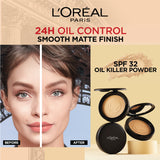 L’Oréal Paris Infallbile 24h Oil Killer High Coverage Compact Powder | Matte-Finish, Lightweight & Blendable & Compact For Face Makeup | With SPF 32 & PA +++ | 250 Radiant Sand